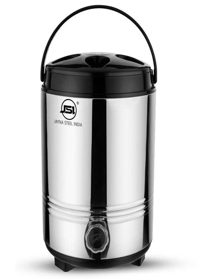 JSI إبريق ماء من الفولاذ المقاوم للصدأ من JSI مزود بصنبور، سعة 8 لترات، مناسب للمكتب والمنزل والمطبخ - يحافظ على المشروبات ساخنة وباردة - مقبض سهل الحمل - قاعدة متينة وقوية - إبريق ماء معزول بعازل البولي يوريثان - Image 2